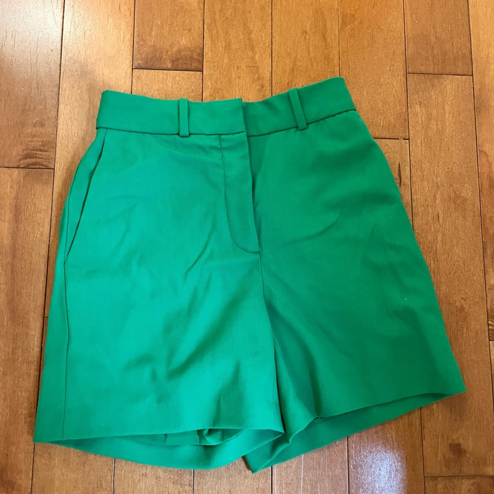 Babaton Green Tailored Bermudas High-Waisted Shorts